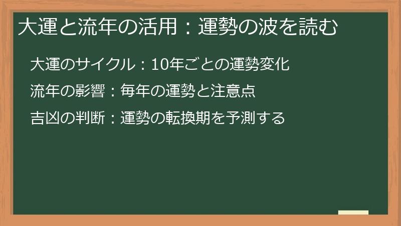 大運と流年の活用：運勢の波を読む