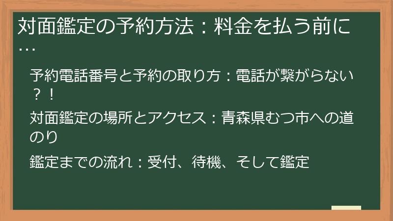 対面鑑定の予約方法：料金を払う前に…