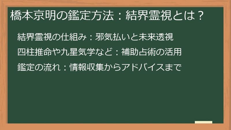 橋本京明の鑑定方法：結界霊視とは？