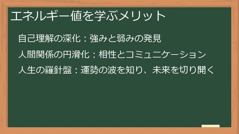 エネルギー値を学ぶメリット