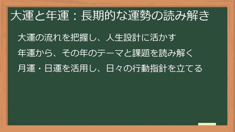 大運と年運：長期的な運勢の読み解き