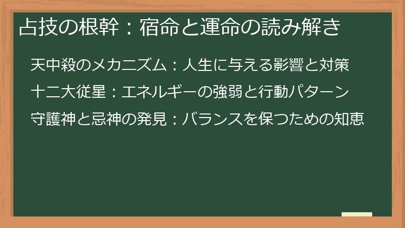 占技の根幹：宿命と運命の読み解き