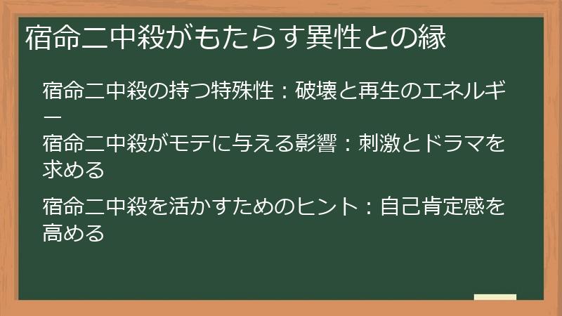 宿命二中殺がもたらす異性との縁