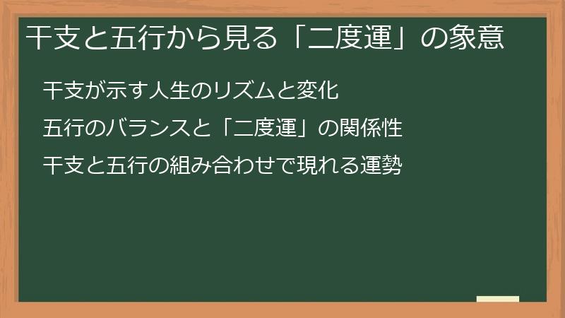 干支と五行から見る「二度運」の象意