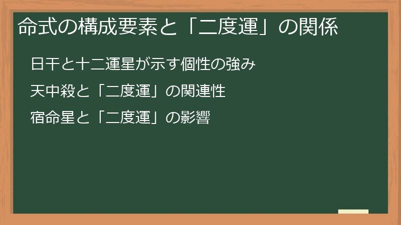 命式の構成要素と「二度運」の関係