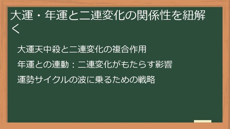 大運・年運と二連変化の関係性を紐解く
