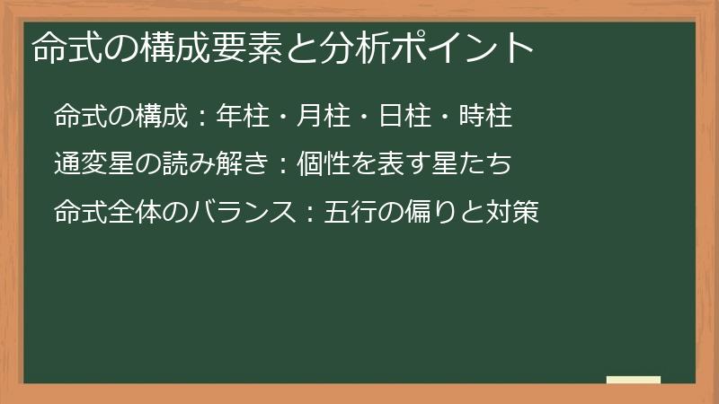 命式の構成要素と分析ポイント