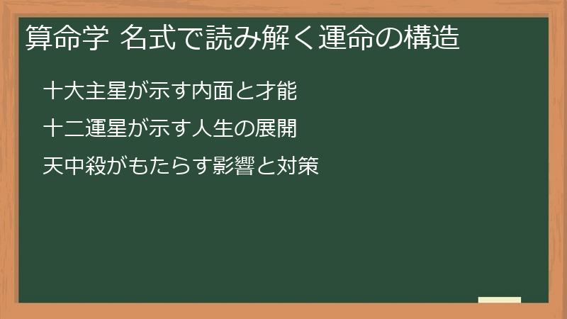 算命学 名式で読み解く運命の構造