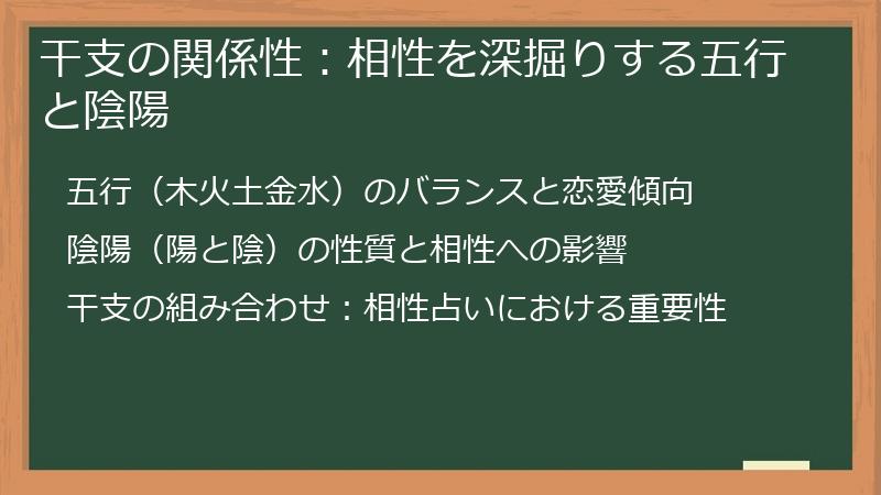 干支の関係性：相性を深掘りする五行と陰陽