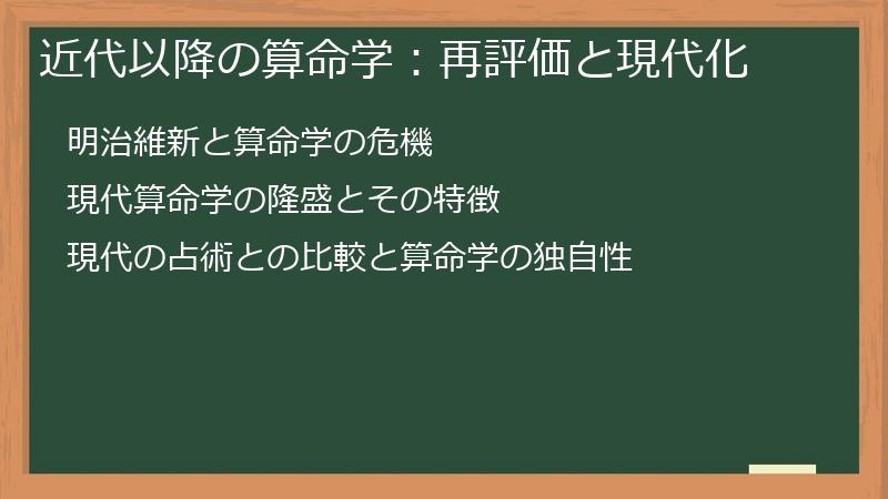 近代以降の算命学：再評価と現代化