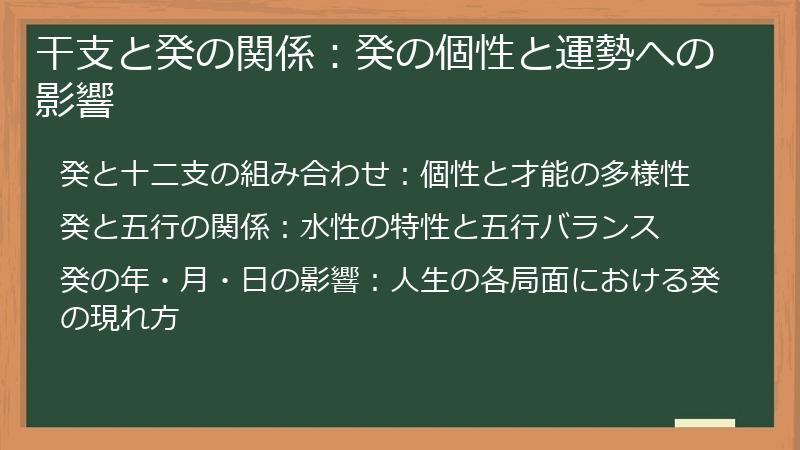 干支と癸の関係：癸の個性と運勢への影響