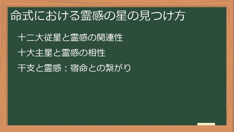 命式における霊感の星の見つけ方