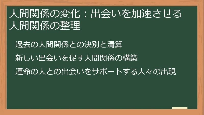 人間関係の変化：出会いを加速させる人間関係の整理