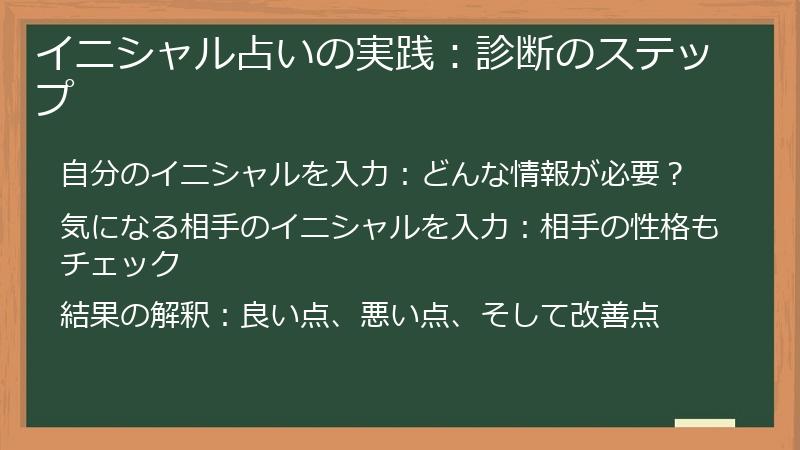 イニシャル占いの実践：診断のステップ