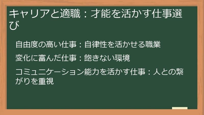キャリアと適職：才能を活かす仕事選び
