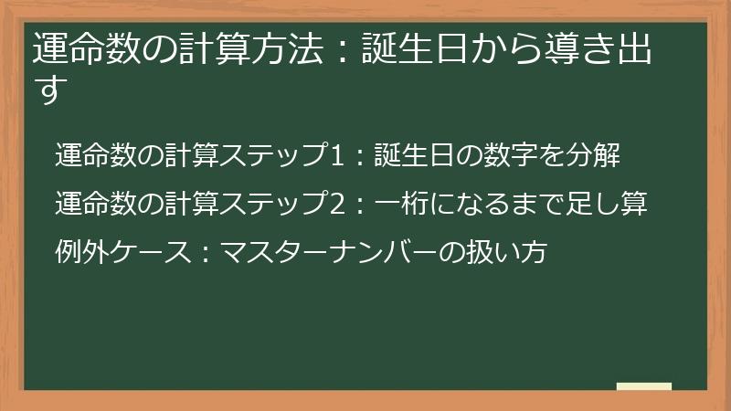 運命数の計算方法：誕生日から導き出す