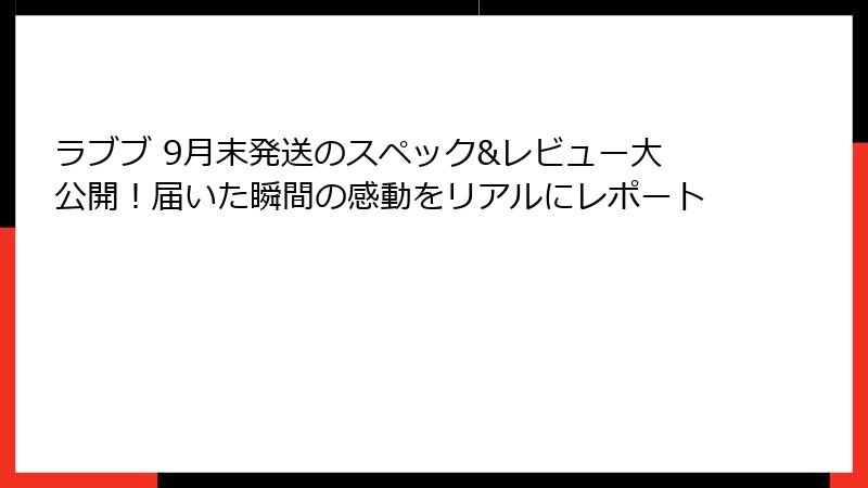 ラブブ 9月末発送のスペック&レビュー大公開!届いた瞬間の感動をリアルにレポート