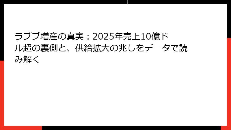 ラブブ増産の真実:2025年売上10億ドル超の裏側と、供給拡大の兆しをデータで読み解く