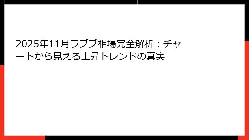 2025年11月ラブブ相場完全解析:チャートから見える上昇トレンドの真実