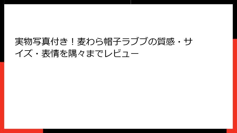 実物写真付き！麦わら帽子ラブブの質感・サイズ・表情を隅々までレビュー