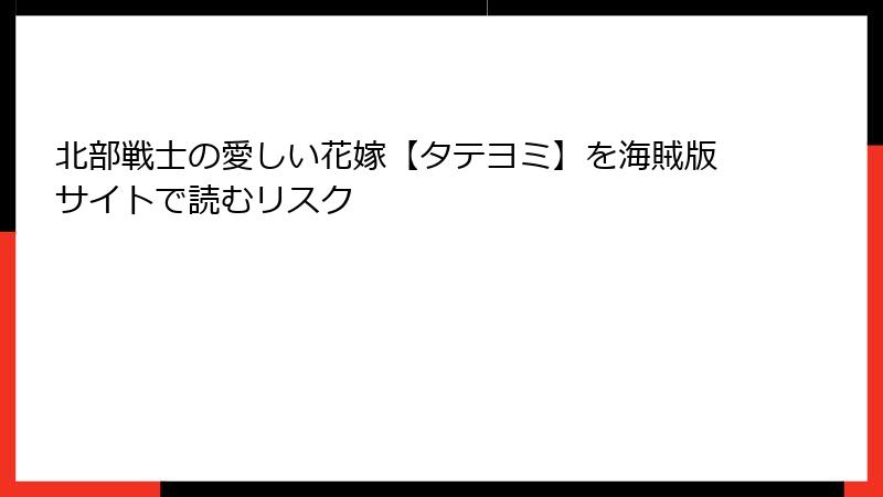 北部戦士の愛しい花嫁【タテヨミ】を海賊版サイトで読むリスク