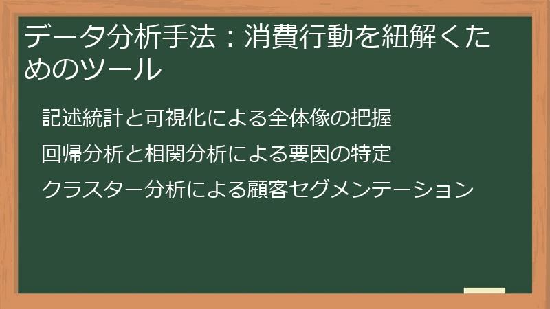 データ分析手法：消費行動を紐解くためのツール